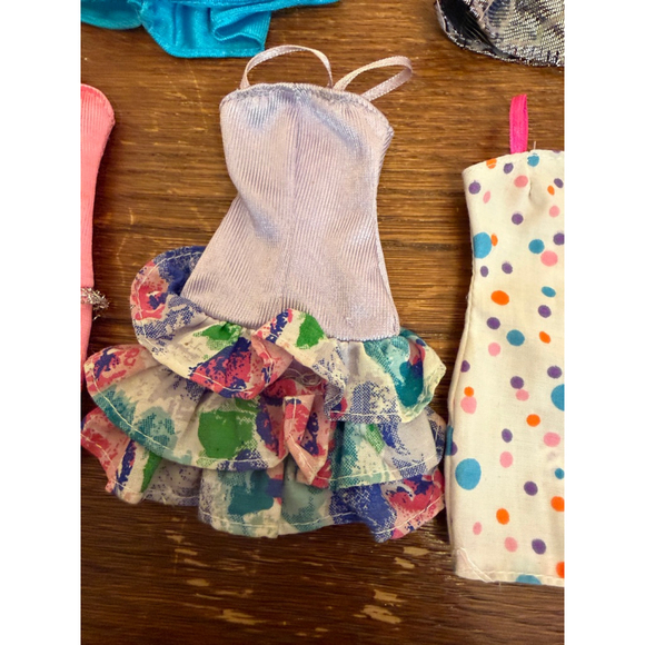 Vintage Barbie Dresses Lot 5 Genuine Tagged 80s 90s Mattel Fashion Doll  Clothes